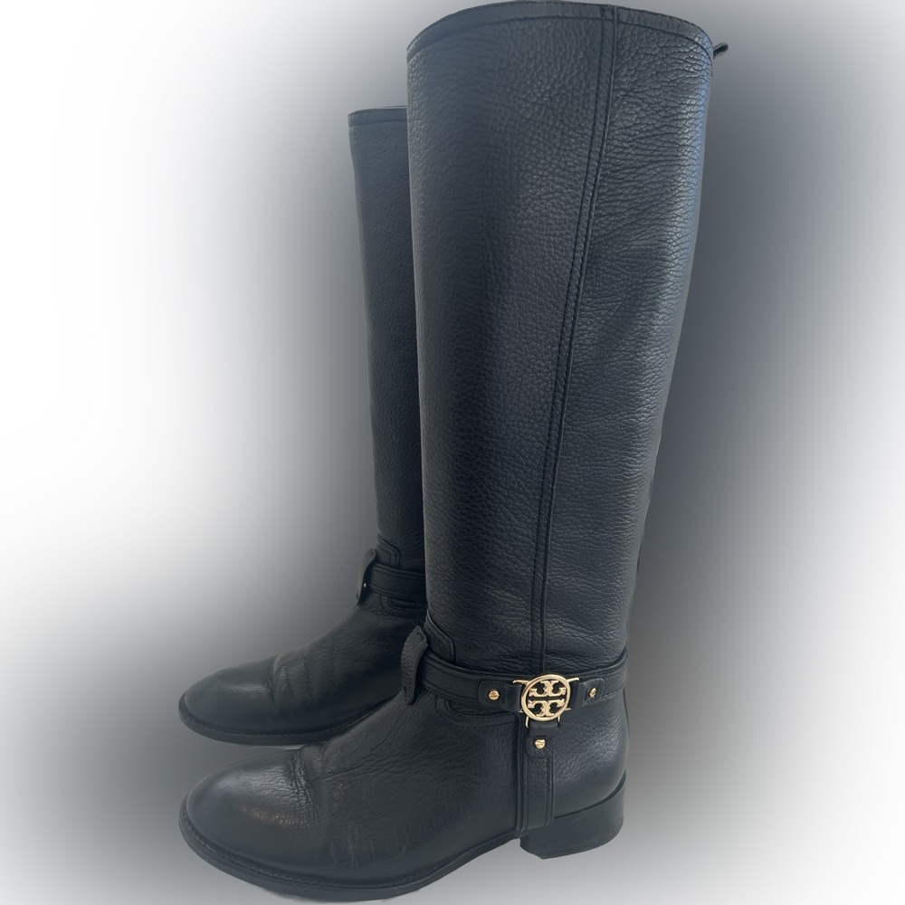 Tory Burch Black Leather Boots, Size 7